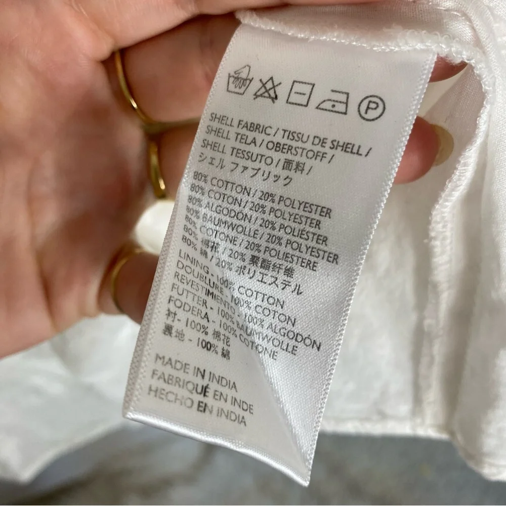 Cleobella Mar Marrakesh White Jacquard Smocked Ruffle Mini Dress - Picture 9 of 10